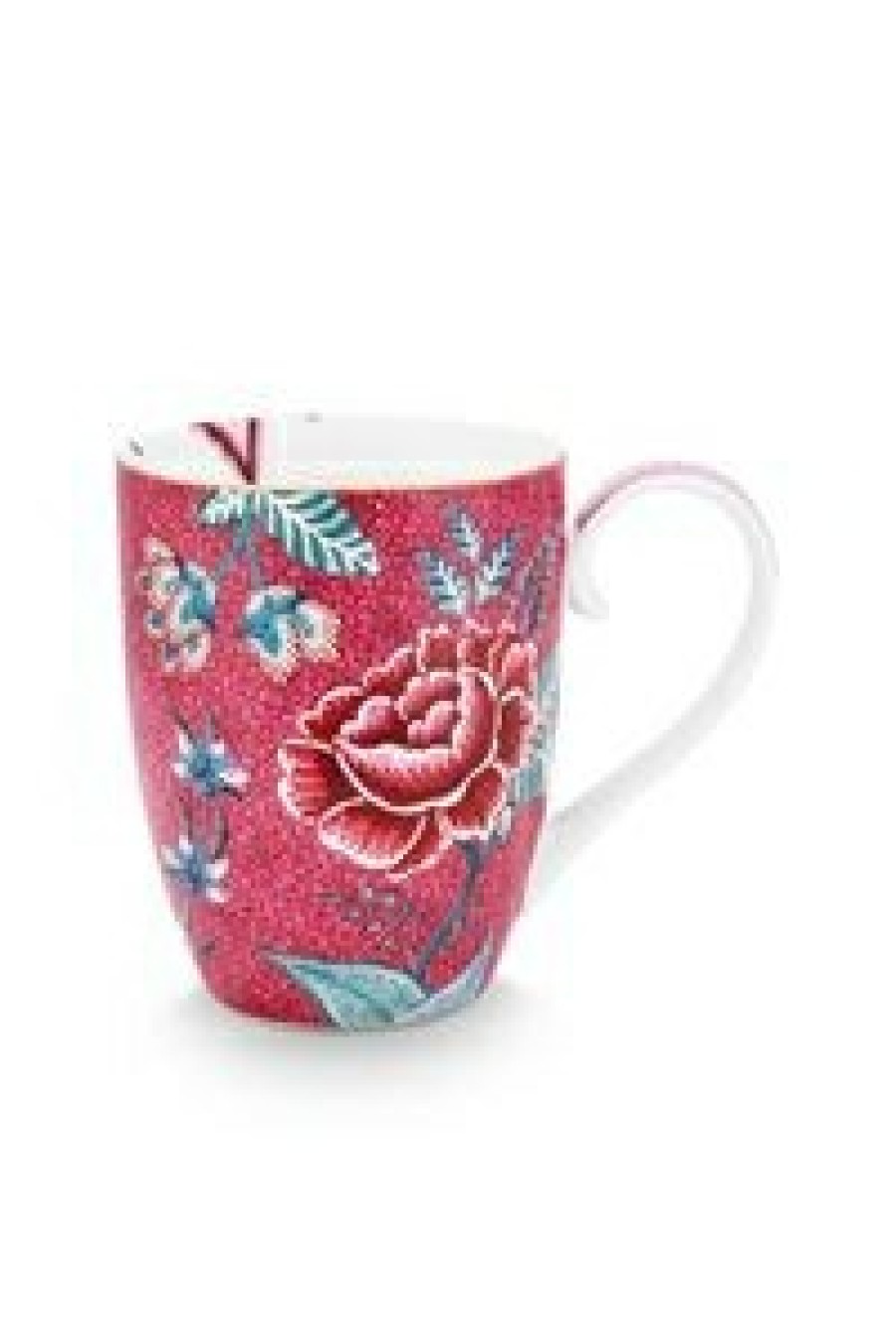 Art De La Table Pip Studio Tasses A The | Tasse Xl Flower Festival Rose Fonce