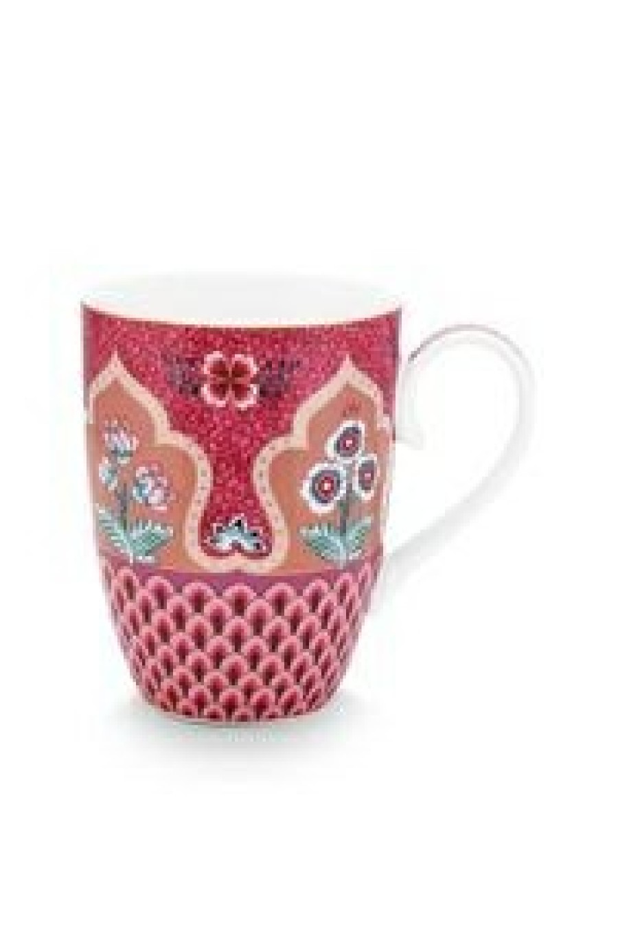 Art De La Table Pip Studio Tasses A The | Grande Tasse Flower Festival Deco Rose Fonce