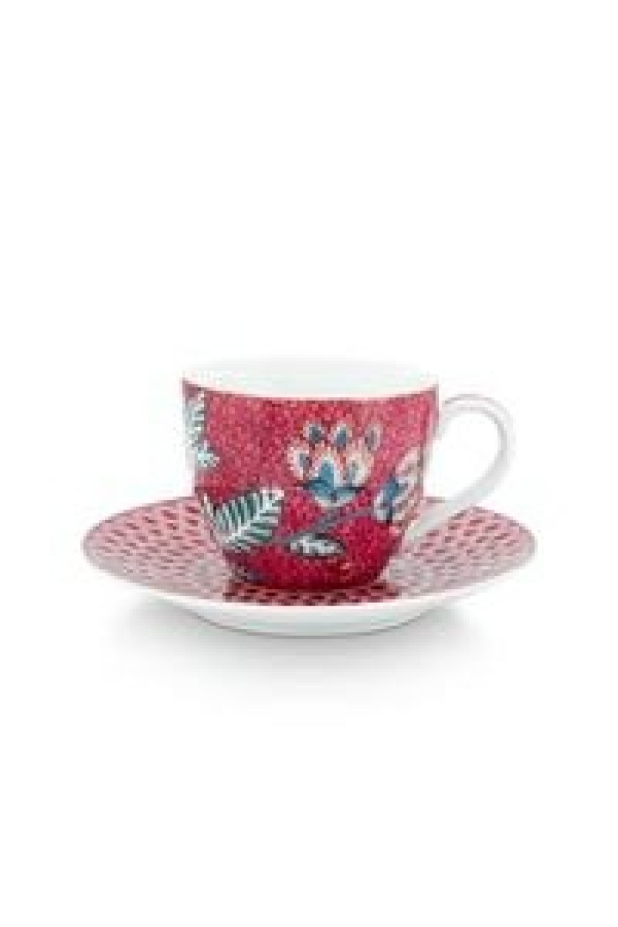 Art De La Table Pip Studio Tasse Et Soucoupe | Tasse Et Soucoupe A Expresso Flower Festival Rose Fonce